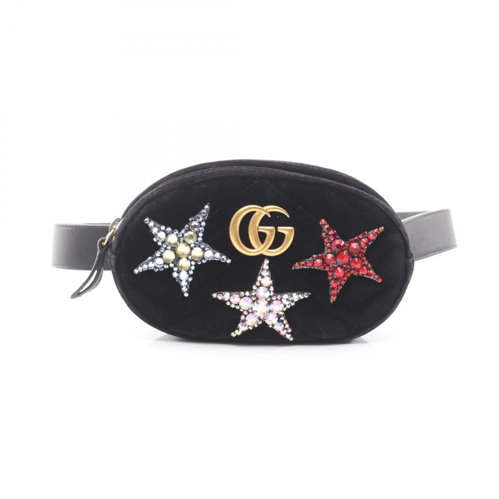 GUCCI Black GG Marmont Fanny Pack